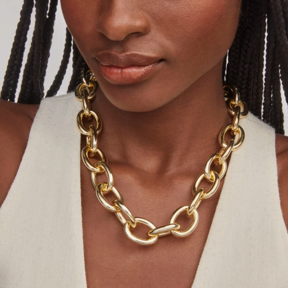New Kendra Scott Kaia Gold Statement chunky Chain Necklace